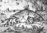 Pieter The Elder Bruegel Canvas Paintings - Big Fishes Eat Little Fishes